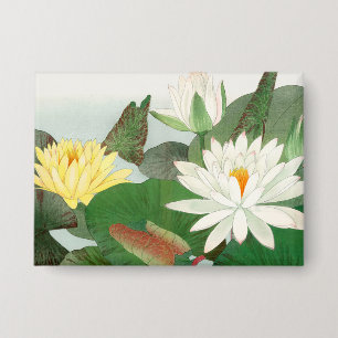 Chapa Nymphaea lotus, grabado en madera japonés, 1917