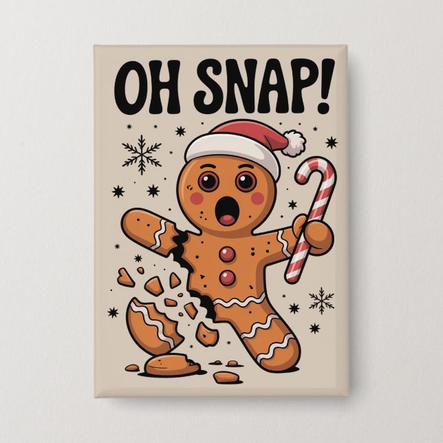 Chapa Oh Snap! Christmas Gingerbread Cookie Santa Hat  (Anverso)