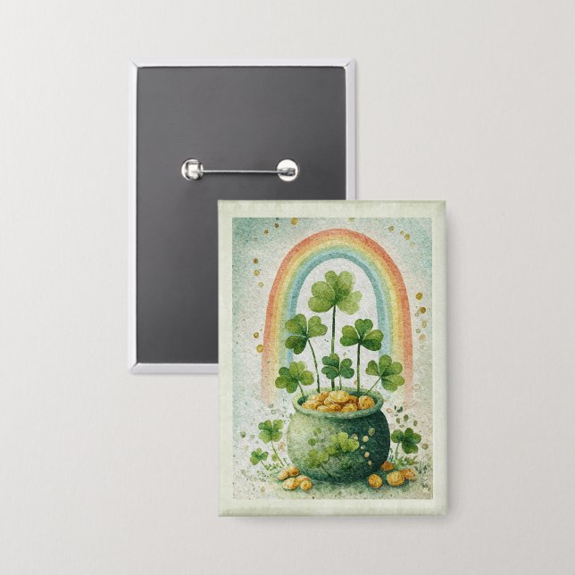 Chapa Olla Vintage de Oro y Arcoíris (Anverso/Reverso)