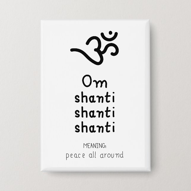 Chapa Om Shanti Shanti Shanti - sanskrit quote (Anverso)