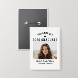 Chapa Orgullosa Madre Senior Personalizado Año Graduado 