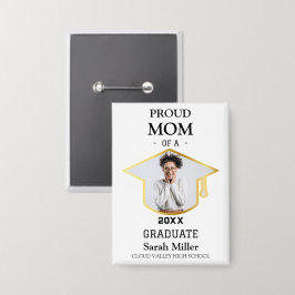Chapa Orgullosa Mamá de un Graduado en 2026 Con Foto y N
