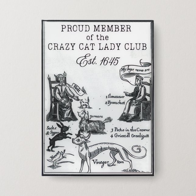 Chapa Orgullosa miembro del Loco Cat Lady Club Funny Pin (Anverso)