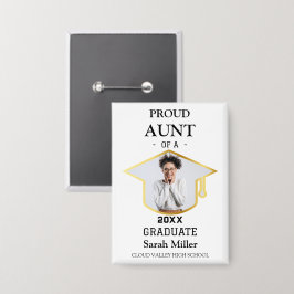 Chapa Orgullosa tía de un graduado de 2025 con foto y no