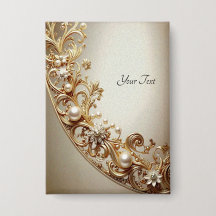 Ornate Gold Flourish Button