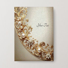 Chapa Ornate Gold Flourish Button