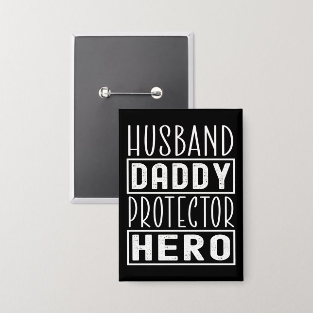 Chapa Papá Esposo Protector Hero Veterano Papá (Anverso/Reverso)