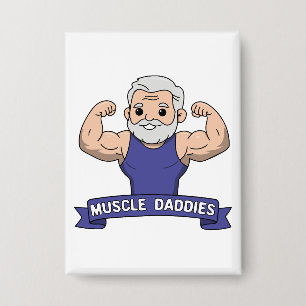 Chapa Papá Musculoso Kawaii Adorable con Barba