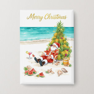 Chapa Papá Noel con árbol de Navidad de piña