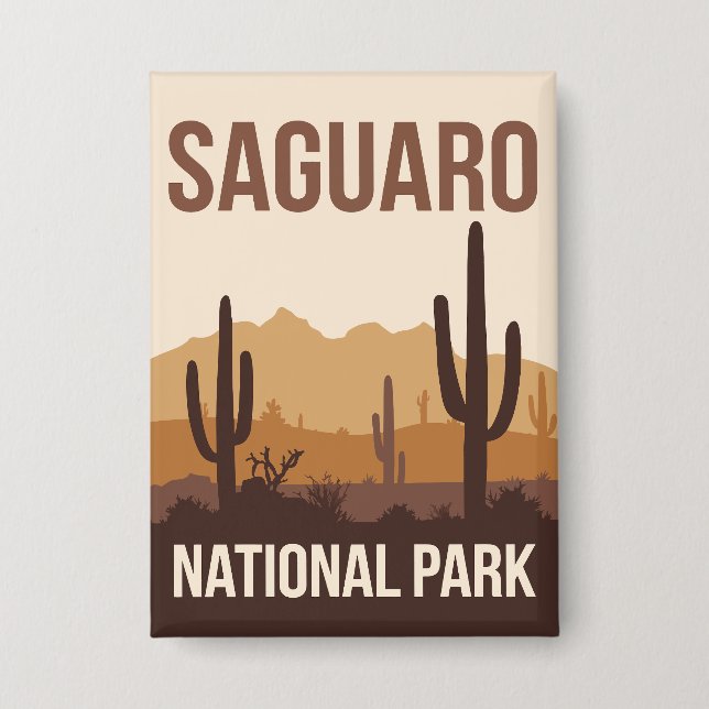 Chapa Parque nacional Saguaro Arte de viajes mínimo (Anverso)