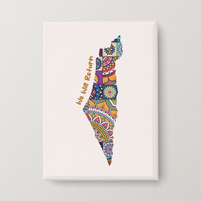 Chapa Patrimonio dentro del mapa de Palestina (Anverso)