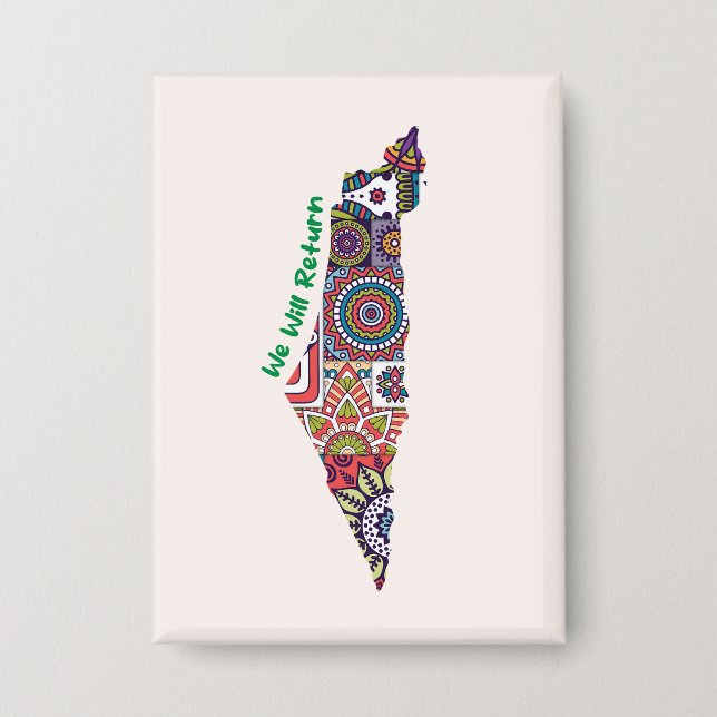 Chapa Patrimonio dentro del mapa de Palestina (Anverso)