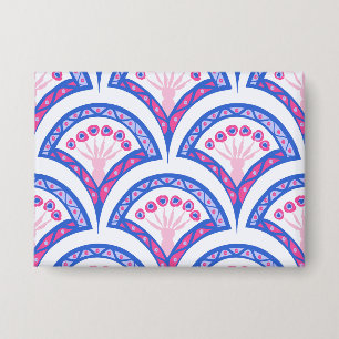 Chapa patrón de damasco floral azul