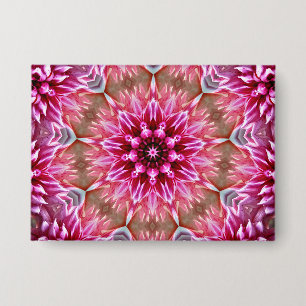 Chapa Patrón de flores rosadas de Mandala geométrica-675