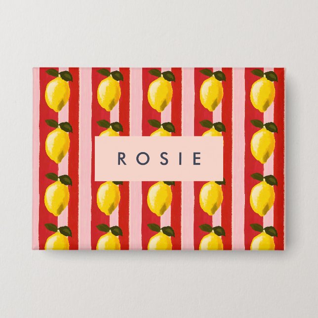 Chapa Patrón de franja limón personalizado Lemones amari (Anverso)