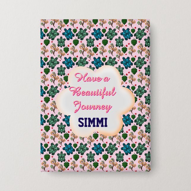 Chapa Patrón de tortuga personalizado (Anverso)