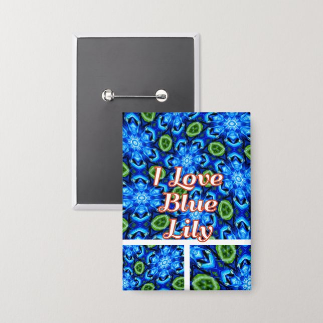 Chapa Patrón floral azul abstracto (Anverso/Reverso)