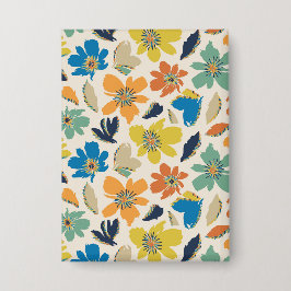 Chapa Patrón floral boho dibujado a mano abstracto