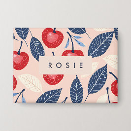 Chapa Patrón personalizado de cerezo y hoja monograma