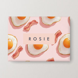 Chapa Patrón personalizado de huevo y tocino rosado