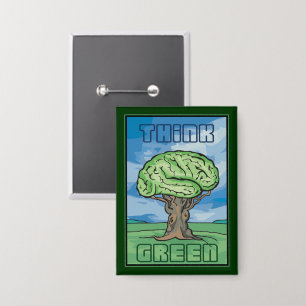 Chapa Pensar en el cerebro verde