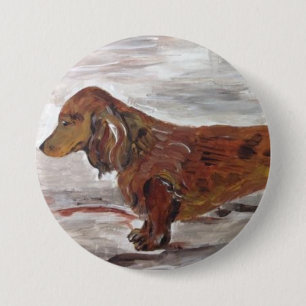 Chapa Perno de la pintura del Dachshund por
