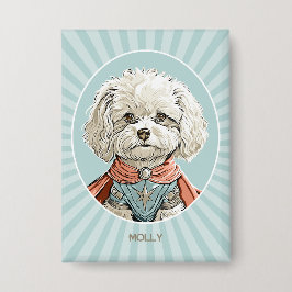 Chapa Perro blanco de Bichon Frisé personalizado