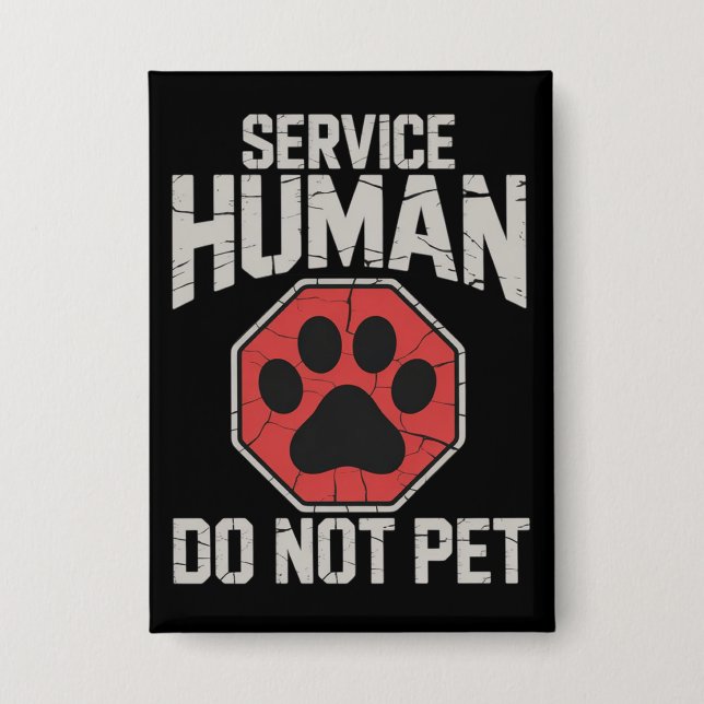 Chapa Perro de Servicio Humano No Acacaricie Dueño de Pe (Anverso)