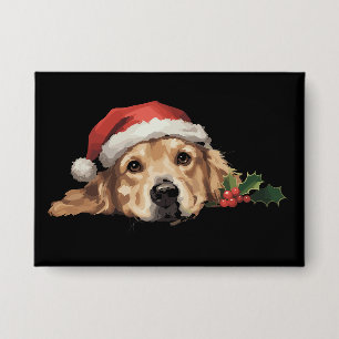 Chapa Perro Golden Retriever sombrero de Santa Navidad N