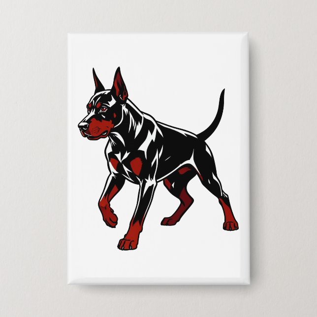 Chapa Perro guardián Doberman feroz (Anverso)
