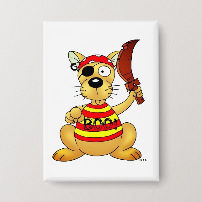 Chapa Perro Pirata Divertido con Espada de Juguete (Anverso)