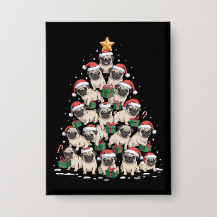 Chapa Perro Pugs Árbol de Navidad Lindo Xmas Perros Mamá