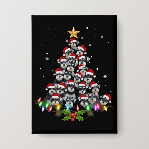 Chapa Perro Schnauzer de Navidad Árbol Xmas Mascota Anim