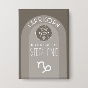Chapa Personalizado de Capricornio Birthday Zodiac - Dis