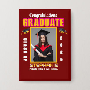 Chapa Personalizado de Graduación de Foto Graduada Felic