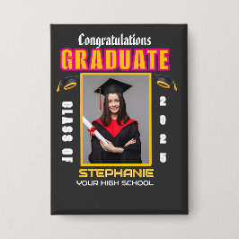 Chapa Personalizado de Graduación de Foto Graduada Felic