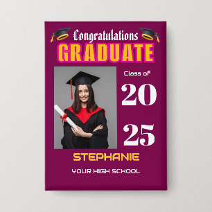 Chapa Personalizado de Graduación de Foto Graduada Felic