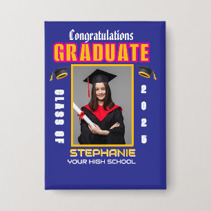 Chapa Personalizado de Graduación de Foto Graduada Felic