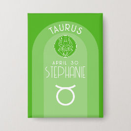 Chapa Personalizado Taurus Zodiac Astrología fotográfica