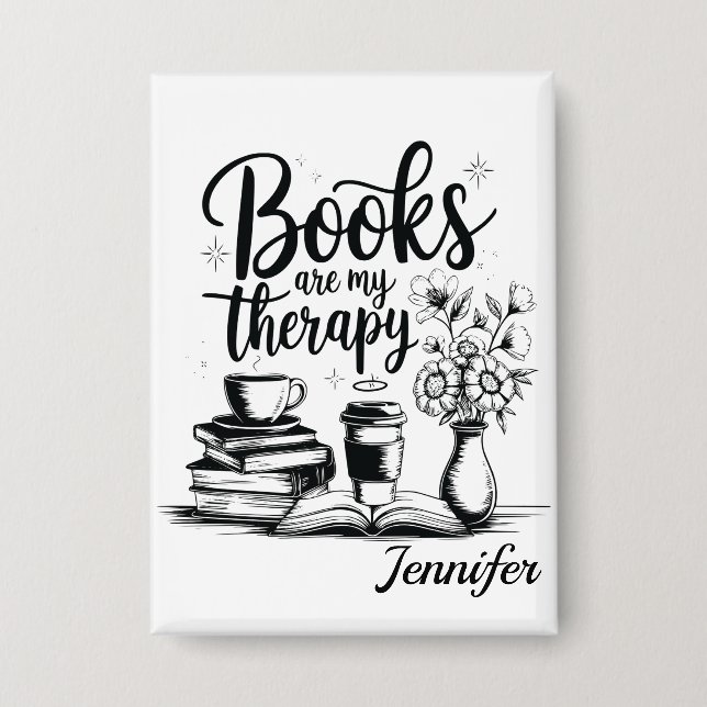 Chapa Personalized Books Are My Therapy Bookworms (Anverso)