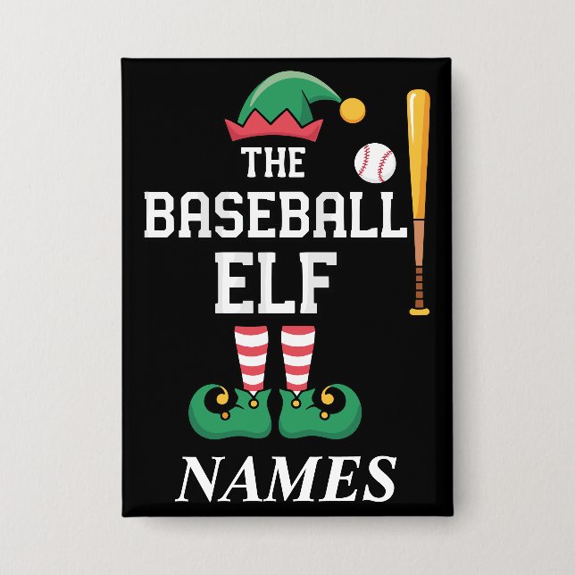 Chapa Personalized Name Baseball Elf Family Matching  (Anverso)