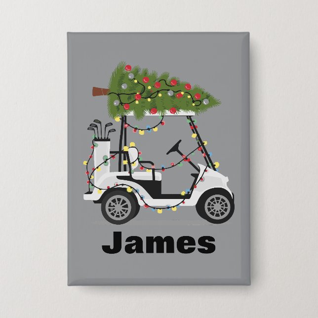 Chapa Personalized Name Golfer Christmas Golf Cart Xmas  (Anverso)