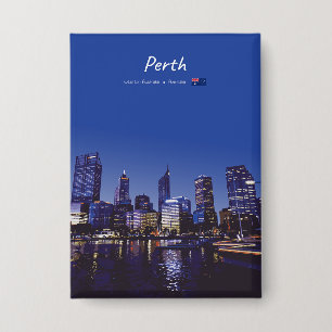 Chapa Perth, Australia - Horizonte de la ciudad de noche