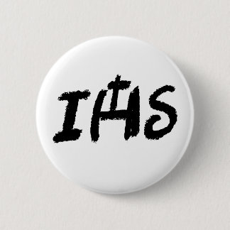Chapa pin con motivo católico IHS
