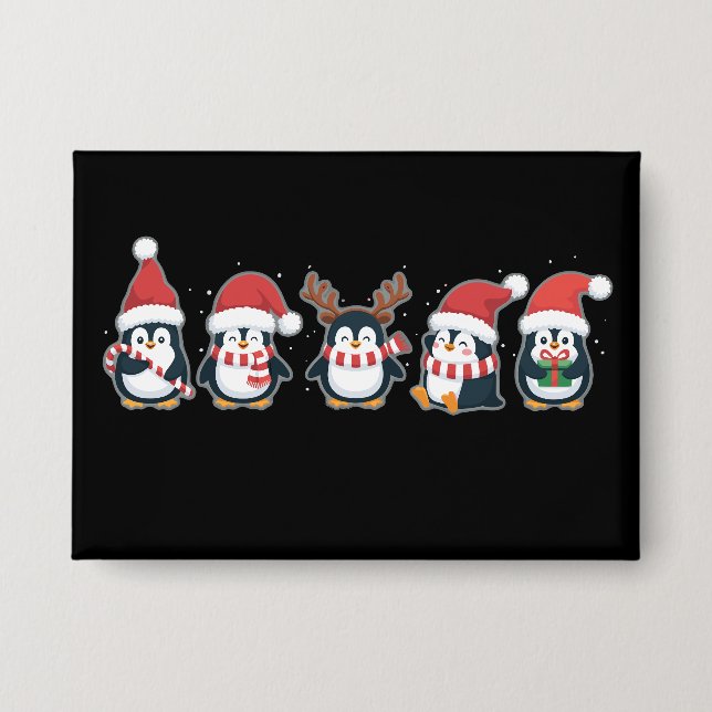 Chapa Pingüino Feliz Navidad Polo Norte Animal de Navida (Anverso)