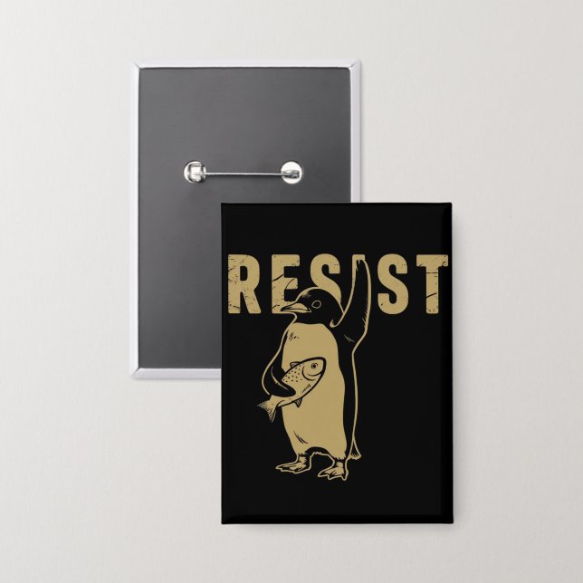 Chapa Pingüino Resiste Pingüinos Protestan Contra Arance (Anverso/Reverso)