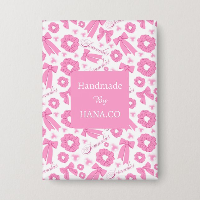 Chapa Pink Girly Scrunchies Pattern Cute Hair Accessory  (Anverso)