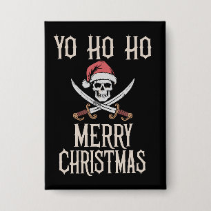 Chapa Pirata festivo Yo Ho Ho Navidad Santa Navegando