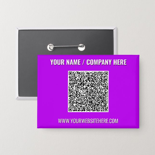 Chapa Plantilla de botones de código QR para negocios pr (Anverso/Reverso)