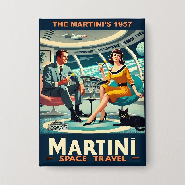 Chapa Pósters de Viajes Espaciales de Martini de 1957 (Anverso)